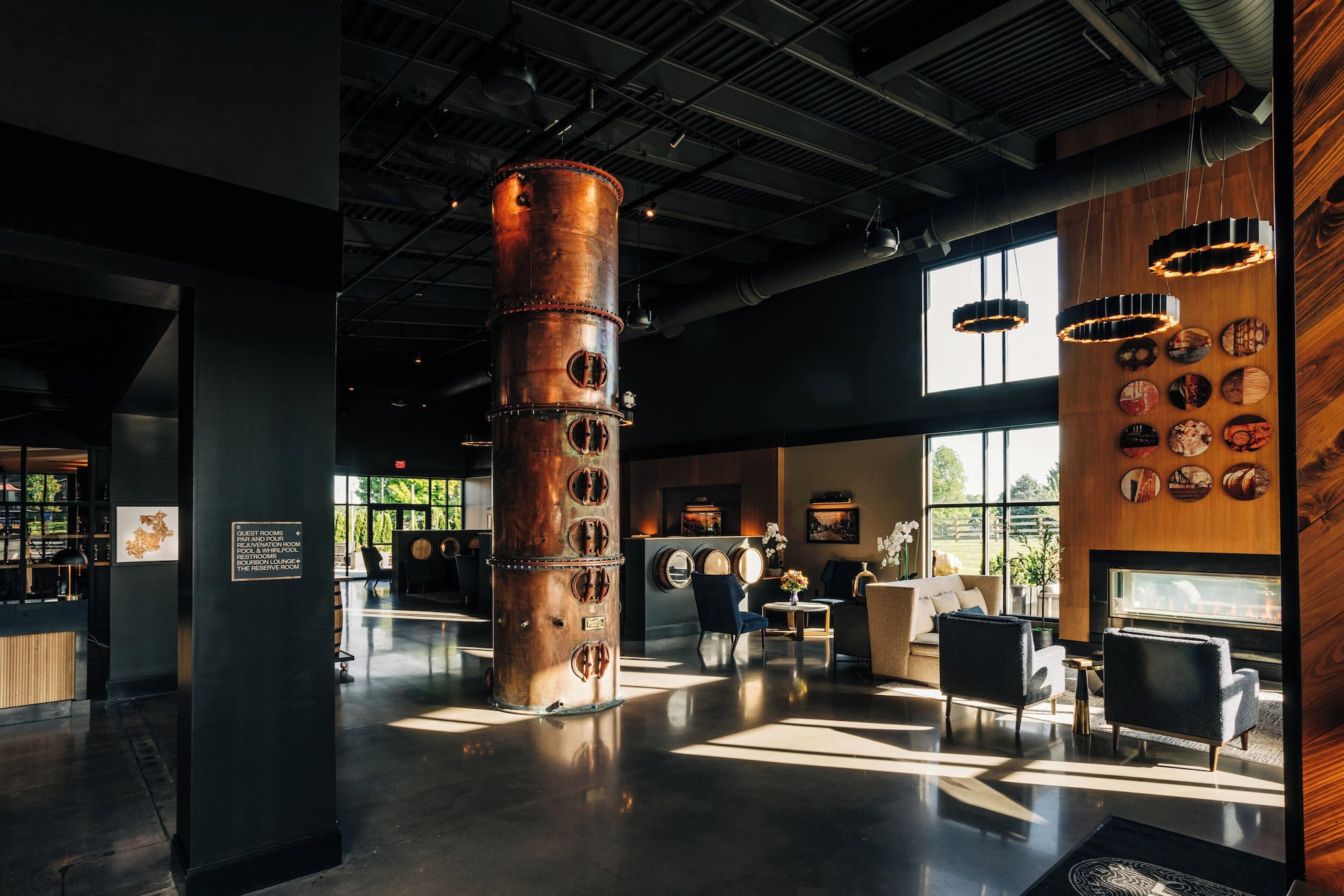 Lobby of The Trail Hotel in Bardstown, Kentucky