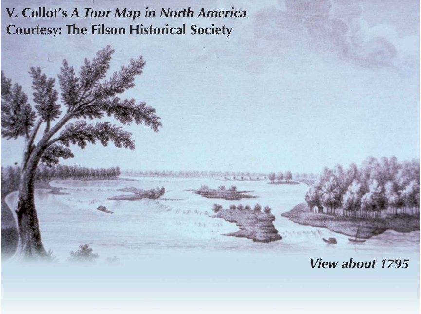 An 1795 navigation chart of the Falls of the Ohio near Louisville