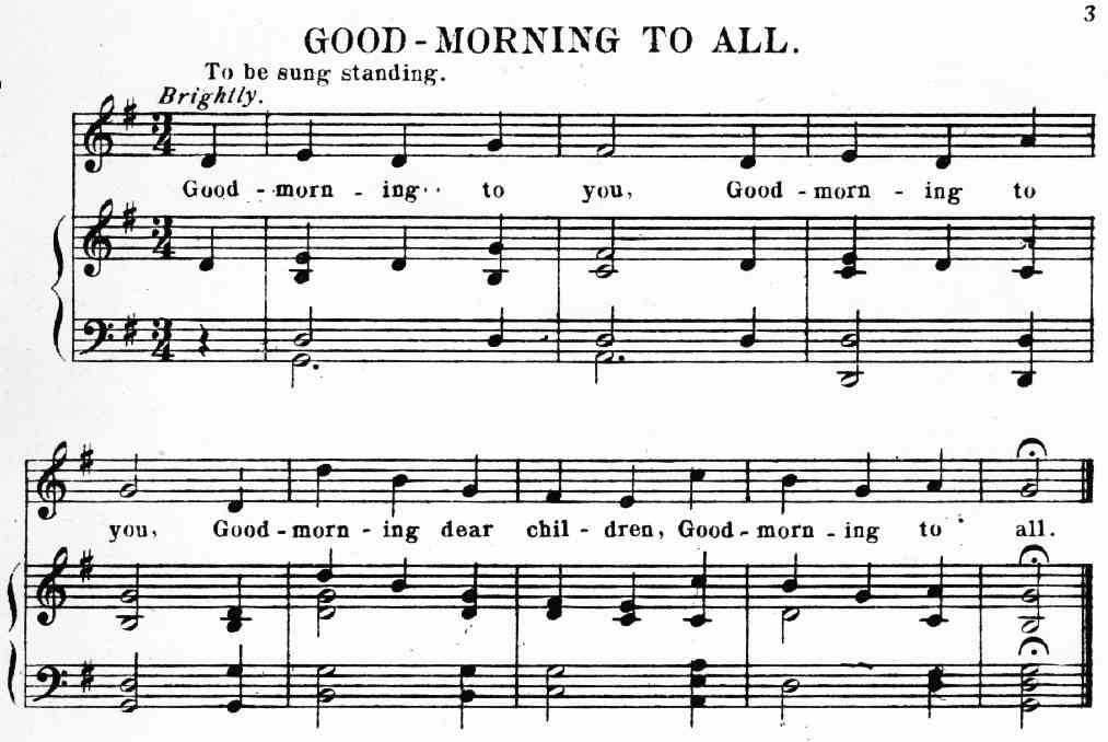 1893 sheet music for Good Morning to All