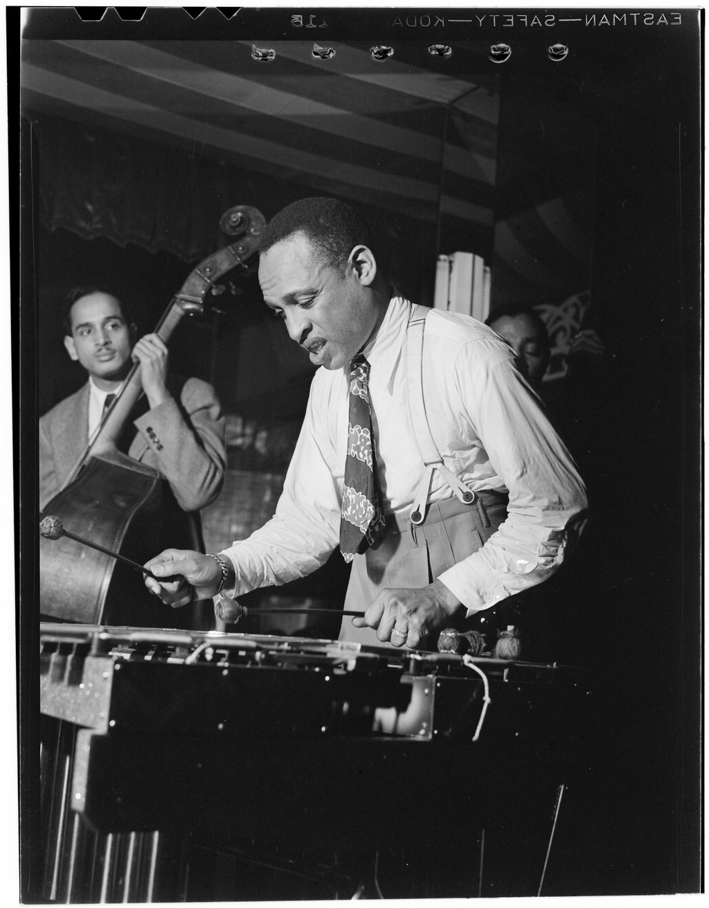 Lionel Hampton performing at the Aquarium club in New York, circa June 1946.