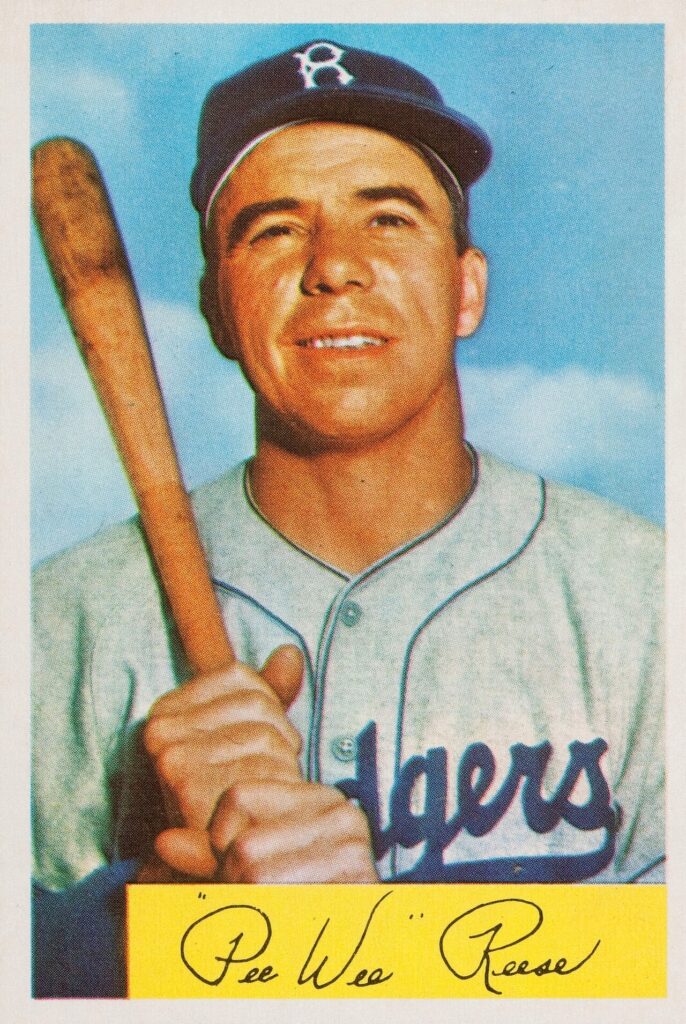 1954 Bowman baseball card of Pee Wee Reese