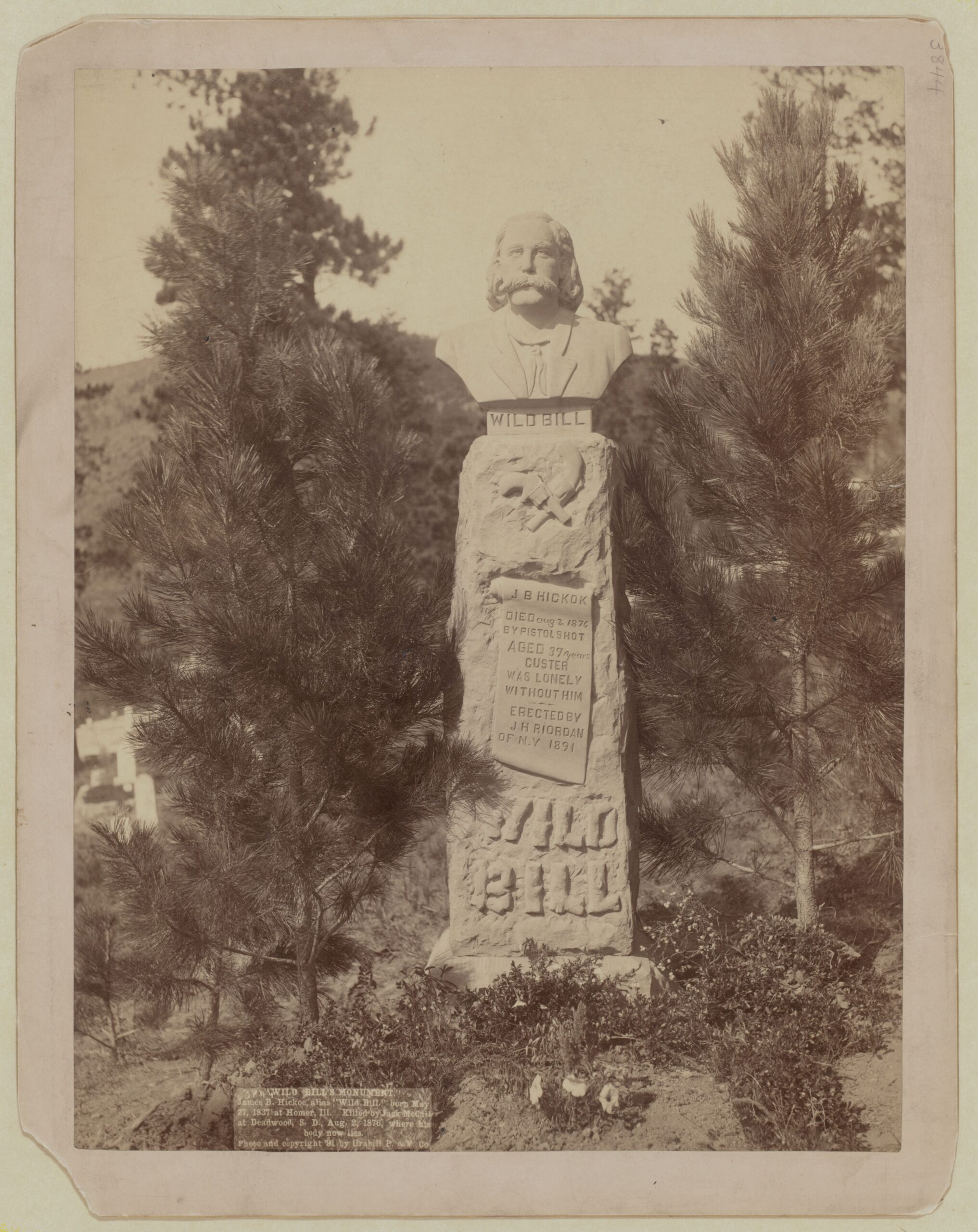 Wild Bill Hickok's grave monument in Deadwood, South Dakota