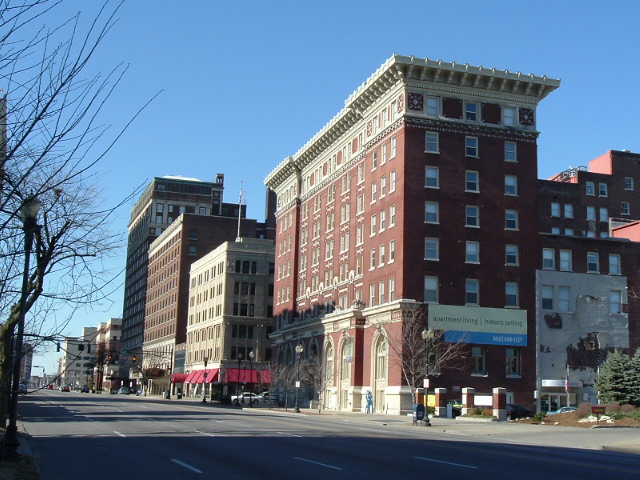 3rd Street and Broadway in downtown Louisville