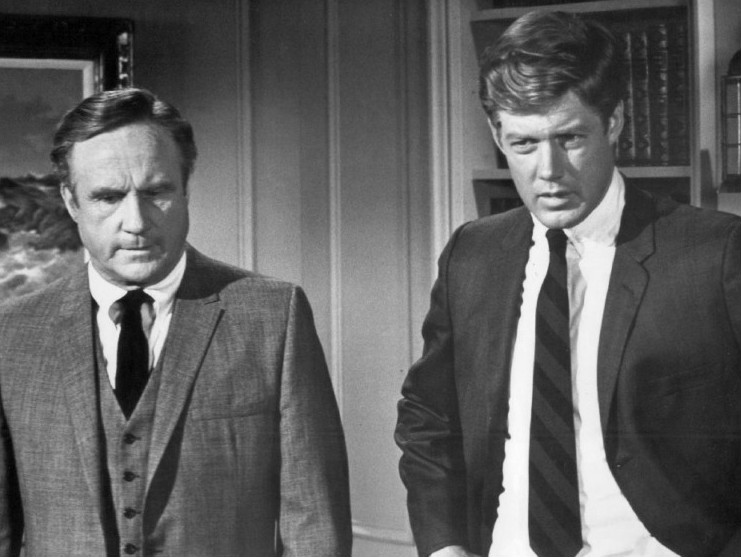 Jack Warden and Frank Converse in a publicity photo for N.Y.P.D., 1968