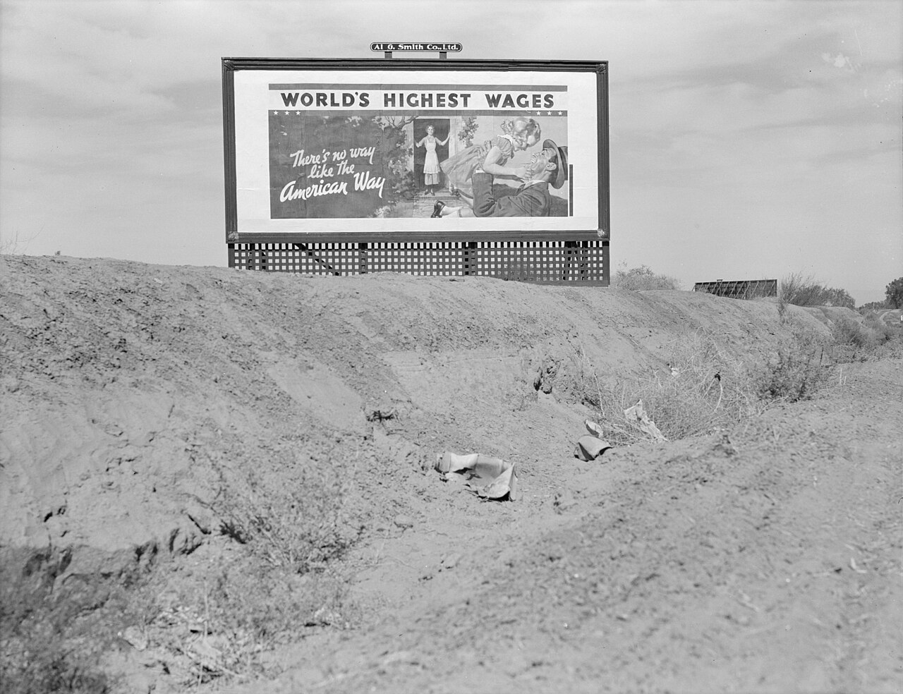 Billboard on U.S. Highway 99 in California, March 1937